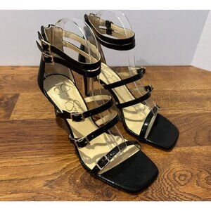 Jessica Simpson Zanjiro Strappy Heels Black Women’s Size 9 Evening Style NWOB